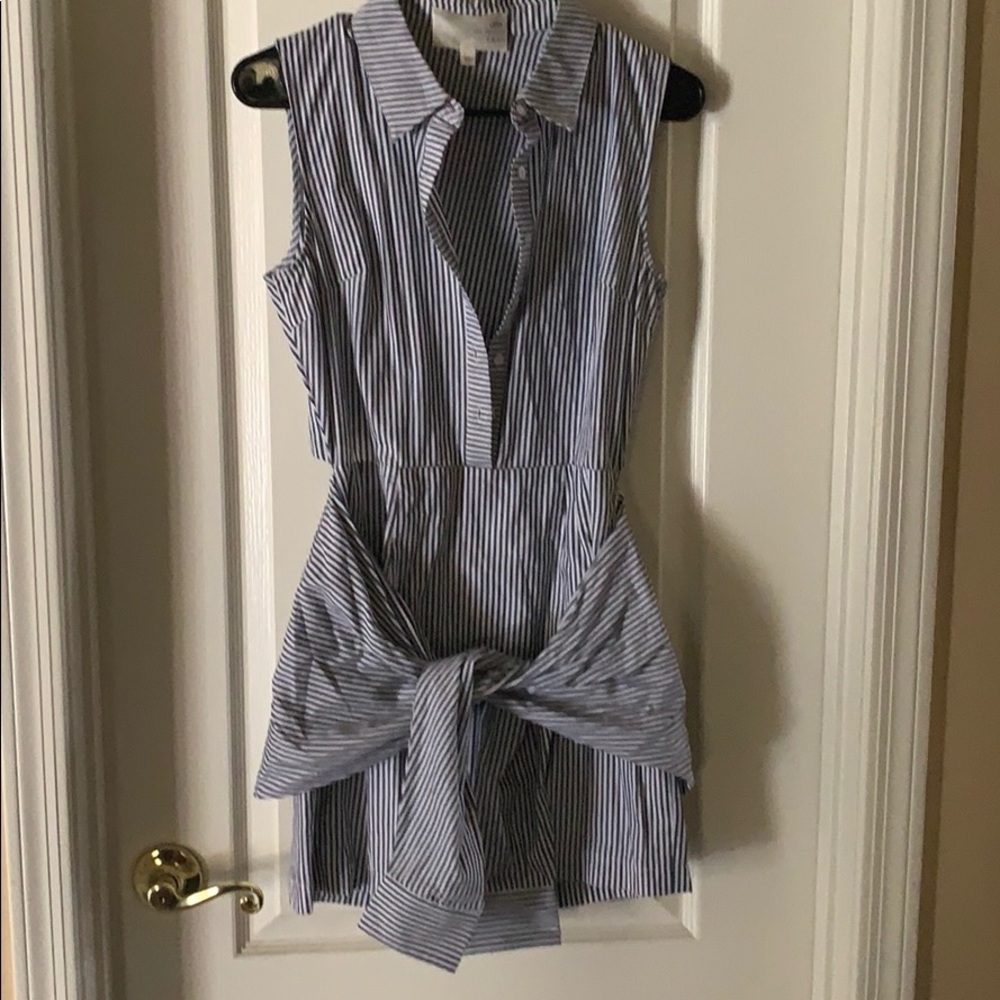 JOA small tank dress. Shirt tie front/ open back
